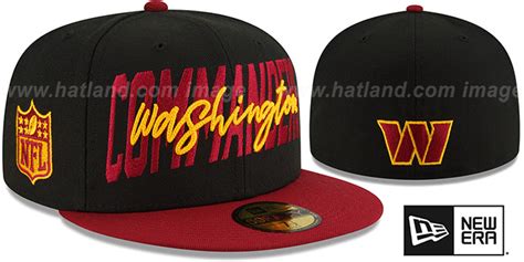 Washington Commanders 2022 Nfl Draft Black Burgundy Fitted Hat