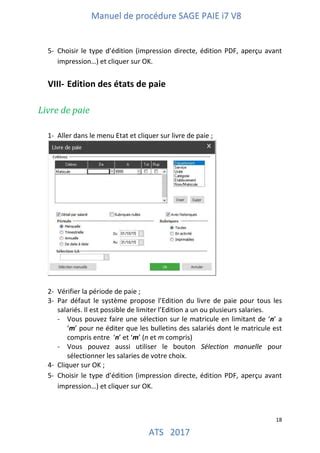 Manuel De Procedure Sage Paie I V Pdf