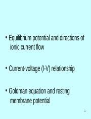 Lecture 14 Resting Membrane Potential Pptx Equilibrium Potential