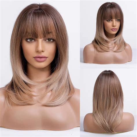 Amazon Alanhair Ombre Brown Wigs For Women Haircube Shoulder