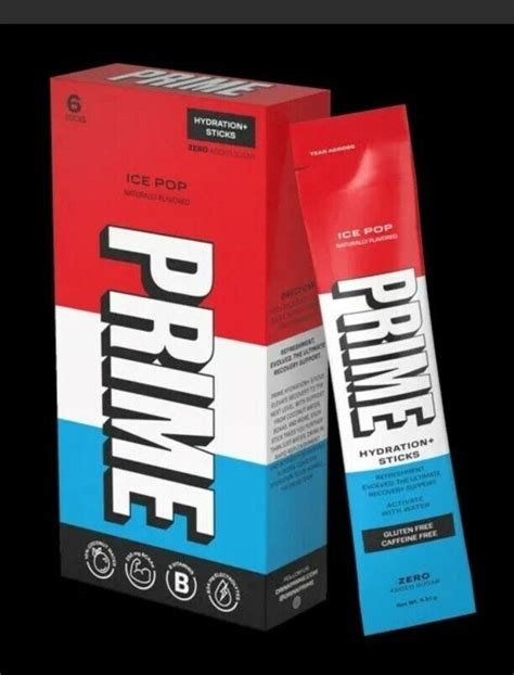 New Prime Ice Pop Hydration Sticks 1 Box 6 Sticks Logan Paul Drink Ebay