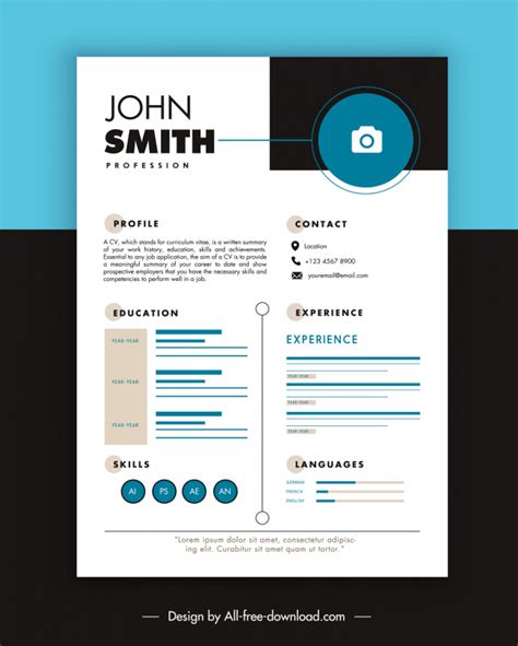 Graphic Designer Cv Template Elegant Flat Plain Vectors Images Graphic