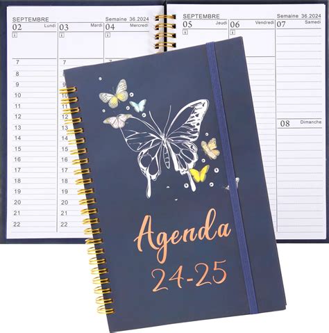 Agenda 2024 2025 Semainier Spirale 22 X 16 5cm Agenda Semainier