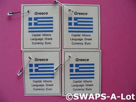 Mini Greece Flag Capital Thinking Day Swaps Kit For Girl Kids Scout