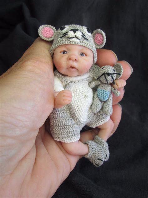 Ooak Hand Sculpted Miniature Scale Art Doll Newborn Polymer Clay