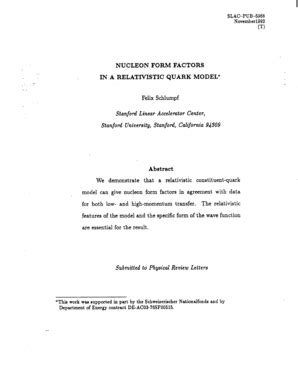 Fillable Online Slac Stanford NUCLEON FORM FACTORS IN A RELATIVISTIC