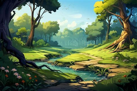 Premium Photo Nature Cartoon Background