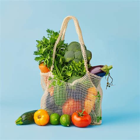 Bolsa De Malla Con Verduras Tomates Y Verduras Concepto Ecol Gico De