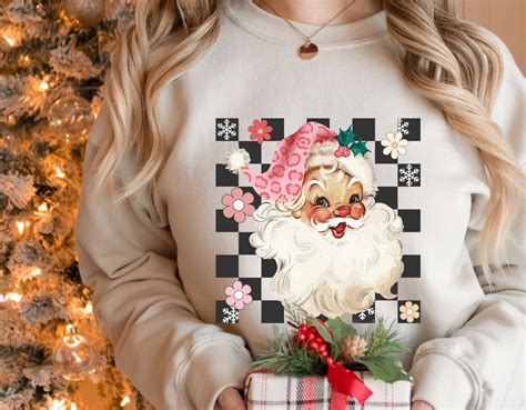 Retro Santa Sweatshirt Vintage Santa Sweatshirt Retro Christmas Santa