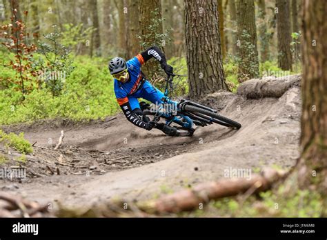 Mountain Biking In Surrey Hills Action Shot Stock Photo Alamy