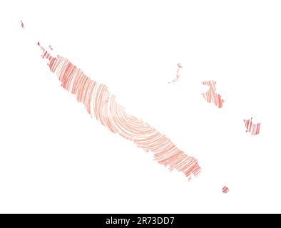 New Caledonia Shape Filled With Country Name In Many Languages New