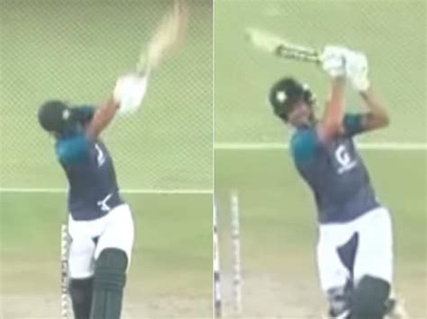 Watch Pakistans Naseem Shah Hones His Big Hitting Skills In Nets