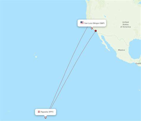 All Flight Routes From Papeete To San Luis Obispo Ppt To Sbp Flight