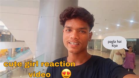 Cute Girl Reaction 😍😍 Girlreactionvideo My First Vlog Youtube