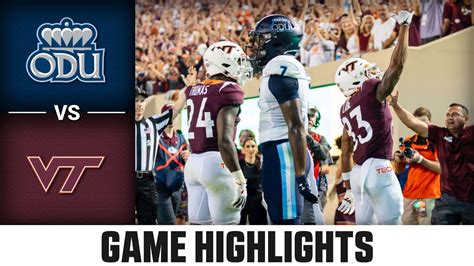 Old Dominion Vs Virginia Tech Game Highlights Acc Football