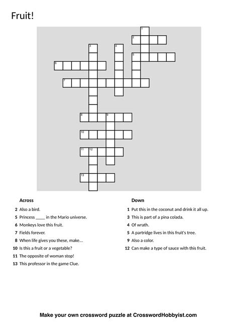 Make Your Own Free Crossword Puzzle Printable