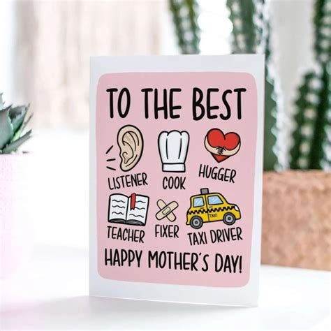 The Best Mothers Day Card A6 Cute Card For Mum