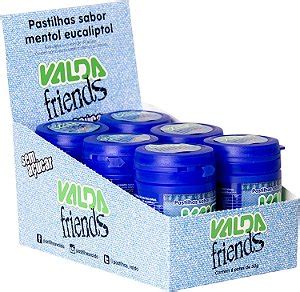 Pastilha Valda Friends Morango Display Potes De G Cada