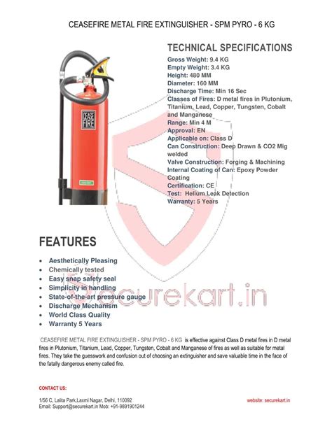 PPT CEASEFIRE METAL FIRE EXTINGUISHER SPM PYRO 6 KG PowerPoint