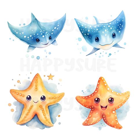 Cute Sea Animals, Sea Animal Clipart for Nursery, Baby Sea Animals,used ...