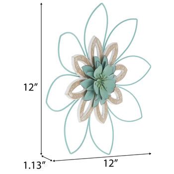 Turquoise & White Flower Metal Wall Decor | Hobby Lobby | 2187854