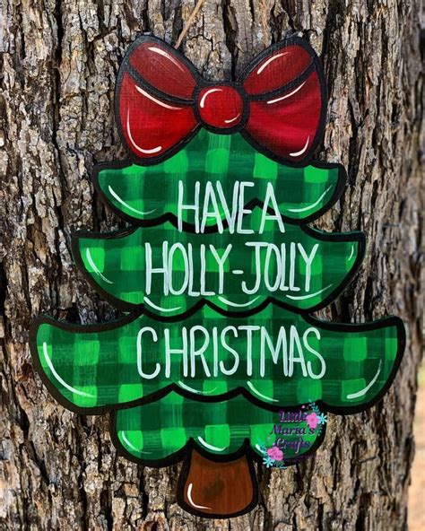 Door Hangers Door Hangers Buffalo Plaid Christmas Tree Christmas