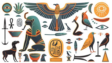 Premium Photo | A collection of vector illustrations of ancient Egyptian symbols The ...