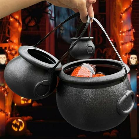 Halloween Plastic Cauldronblack Candy Bowllarge Witch Cauldron Pot