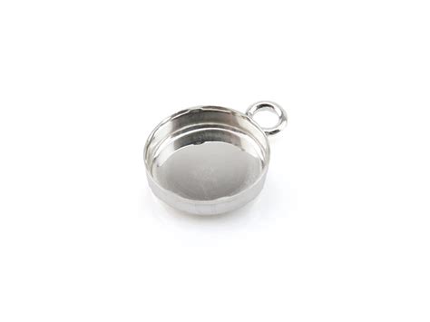 Sterling Silver Bezel Cup Setting With Loop 8mm