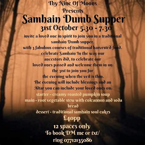 Samhain Dumb Supper The Soul Angels Birmingham October 31 2023