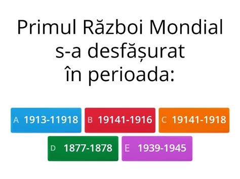 Primul R Zboi Mondial Test Istorie Quiz