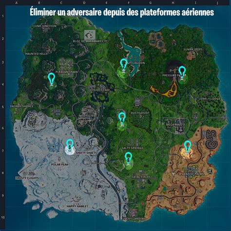 Fortnite Réussir des éliminations sur des plateformes aériennes défi