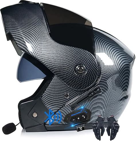 Motorrad Klapphelm Bluetooth Helm Integrierter Motorradhelm Double Lens