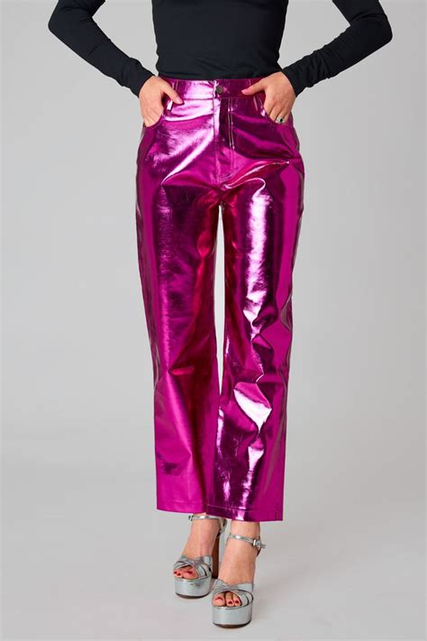 Buddylove Travolta High Rise Metallic Pants Electric Ropa Ropa