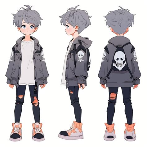 Premium Photo | Trendy Anime Boy Character Turnaround Concept Art Sheet ...