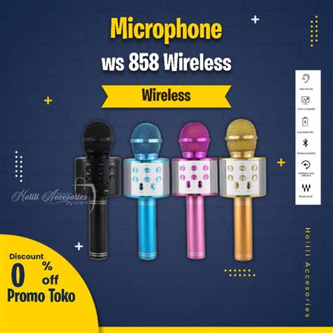 Jual Mic Karaoke Wireless Bluetooth WS 858 Smule Microphone Shopee