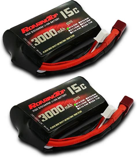 RoaringTop Lithium Ion Battery 7 4V 3000mAh 2S Battery With T Plug For