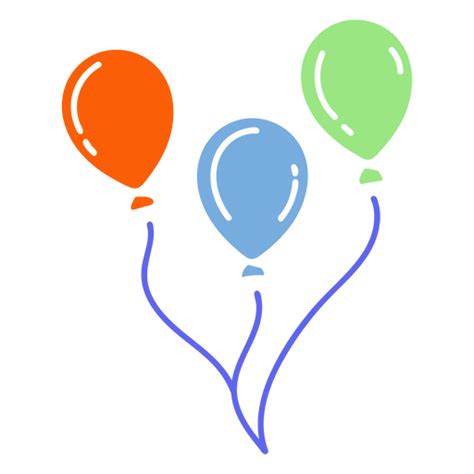 Diseño Png Y Svg De Tres Globos De Cumpleaños Para Camisetas