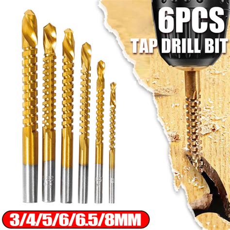 Combo Set Of 6 Sizes Twist Drill Bits HSS Titanium Serrated Grooving