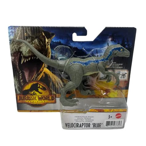 Mattel Jurassic World Dominion Ferocious Pack Velociraptor Blue Dinosaur Toy New £1939