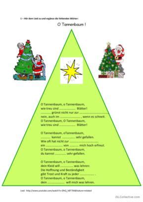 10 Tannenbaum Deutsch DAF Arbeitsblätter pdf doc