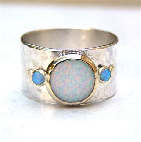 Einzigartige Verlobungsringe Silber Sterling Band Mit Wei Em Opal Ring