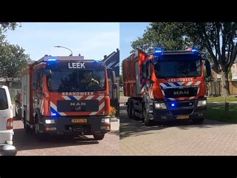 P1 Politie En Brandweer WT Eelde En TS Leek Met Spoed Naar Een