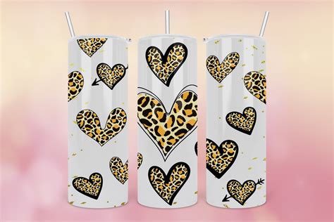 Valentine S Day Heart Leopard Tumbler2 Graphic By Peangra Creative