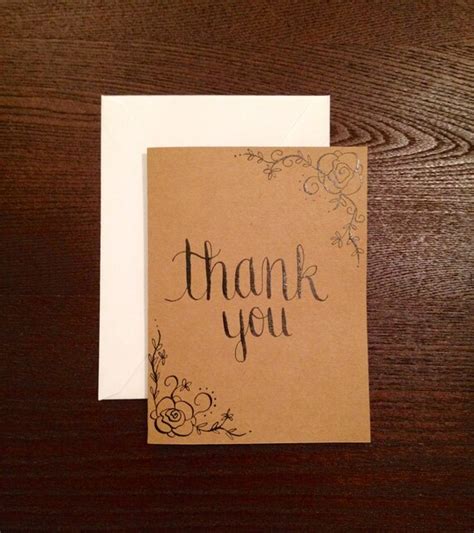 Modern Calligraphy Thank You Card 425 X 55 Handwritten