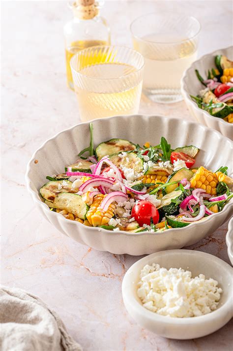 Salade Met Gegrilde Courgette Mais En Feta Brenda Kookt