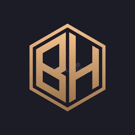 Elegant Hexagon Letter BH Logo Design Initial Luxurious BH Logo