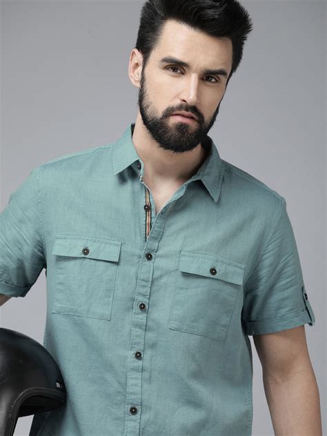 Buy The Roadster Lifestyle Co Men Green Casual Shirt Shirts For Men