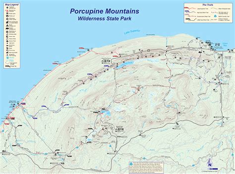 Porcupine Mountains Wilderness State Park Trail Map