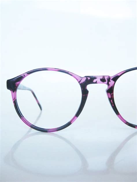 Purple 1980s Eyewear Round Sunglasses Mottled Tortoiseshell Etsy Round Eyewear Round